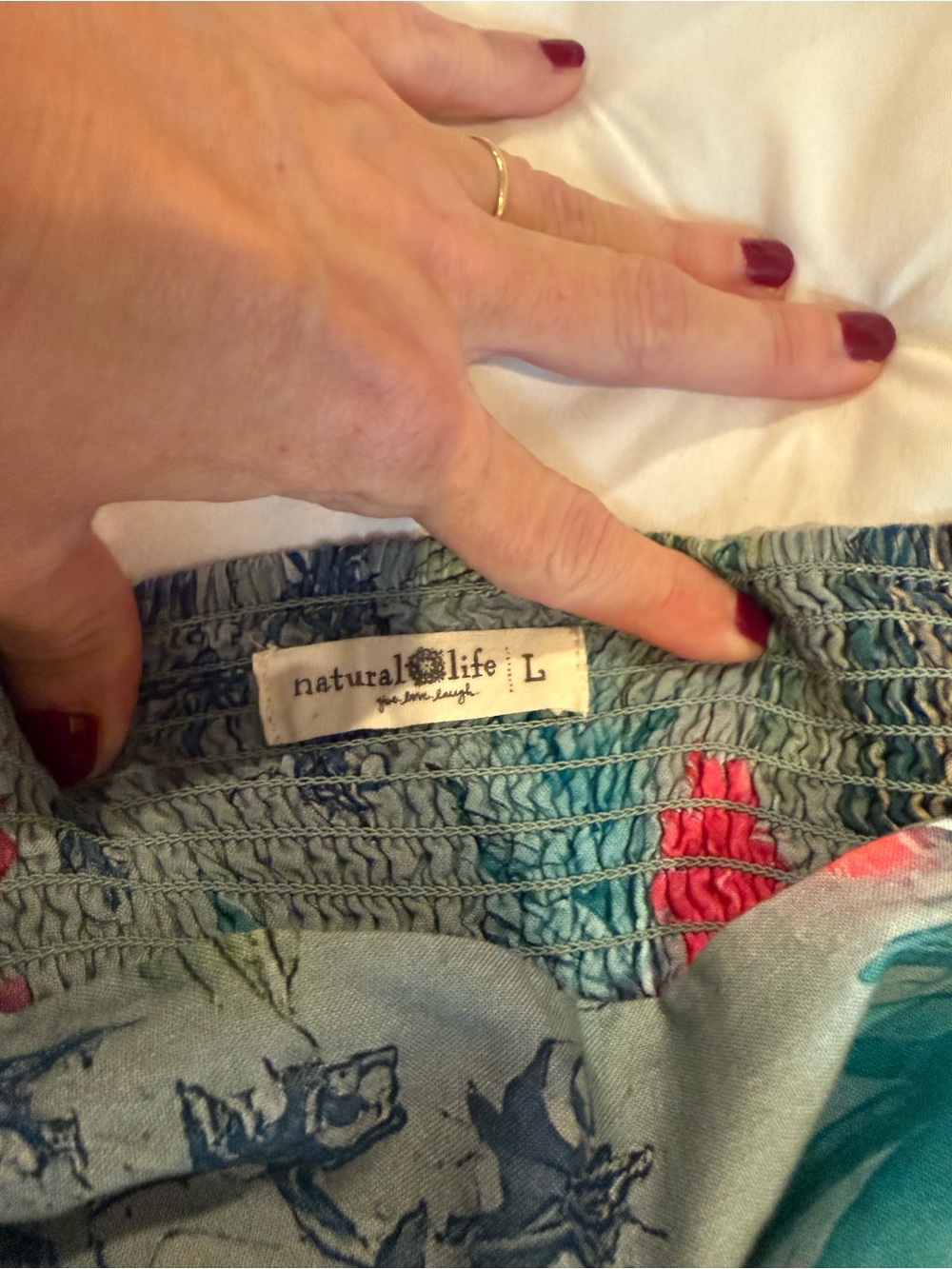Natural Life Blue Floral Tiered Maxi Skirt - Picture 3 of 3